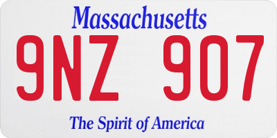 MA license plate 9NZ907
