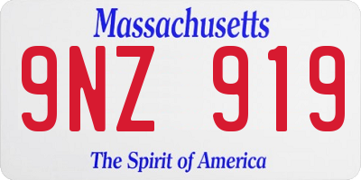 MA license plate 9NZ919
