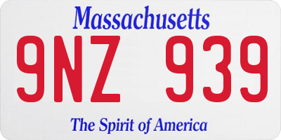 MA license plate 9NZ939