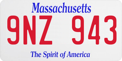 MA license plate 9NZ943