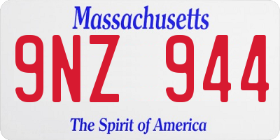 MA license plate 9NZ944
