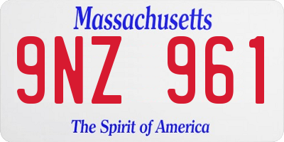 MA license plate 9NZ961