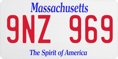 MA license plate 9NZ969