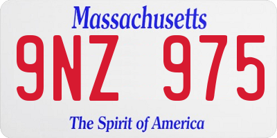 MA license plate 9NZ975