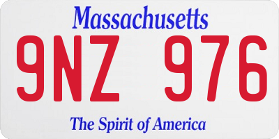 MA license plate 9NZ976
