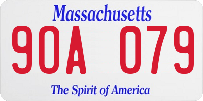 MA license plate 9OA079