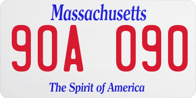 MA license plate 9OA090