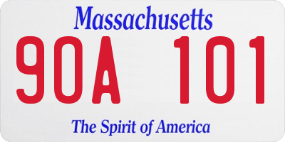 MA license plate 9OA101