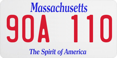 MA license plate 9OA110