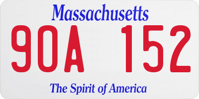 MA license plate 9OA152