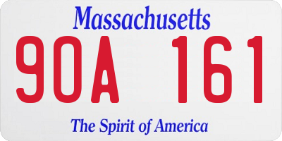 MA license plate 9OA161