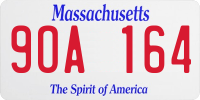 MA license plate 9OA164