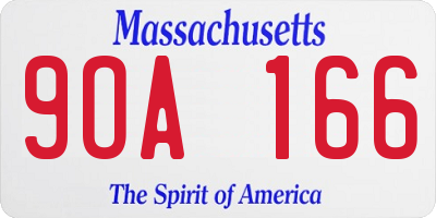MA license plate 9OA166