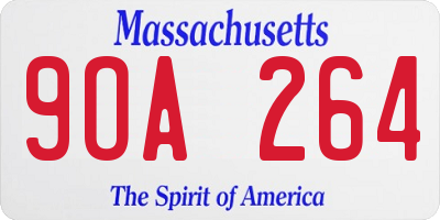 MA license plate 9OA264