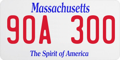 MA license plate 9OA300
