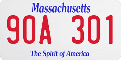 MA license plate 9OA301