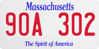 MA license plate 9OA302