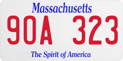 MA license plate 9OA323