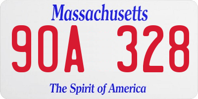 MA license plate 9OA328