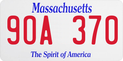 MA license plate 9OA370