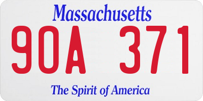 MA license plate 9OA371