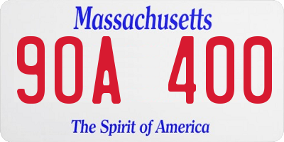 MA license plate 9OA400