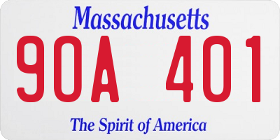 MA license plate 9OA401