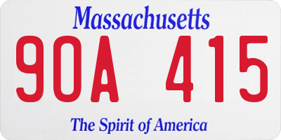 MA license plate 9OA415