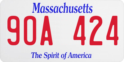 MA license plate 9OA424