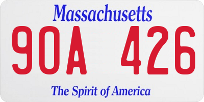 MA license plate 9OA426