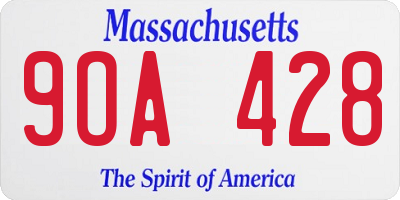 MA license plate 9OA428