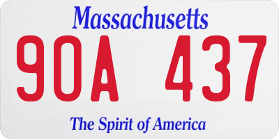 MA license plate 9OA437