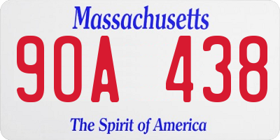 MA license plate 9OA438