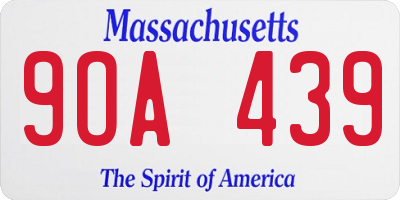 MA license plate 9OA439