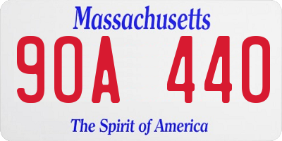 MA license plate 9OA440