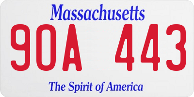 MA license plate 9OA443