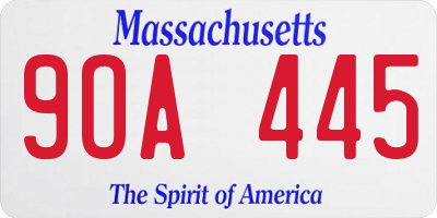 MA license plate 9OA445