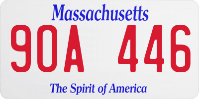 MA license plate 9OA446
