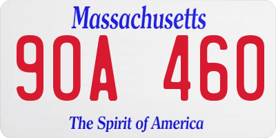 MA license plate 9OA460