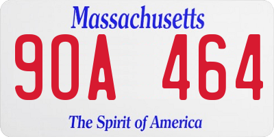 MA license plate 9OA464