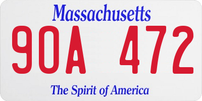 MA license plate 9OA472