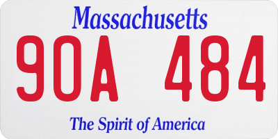 MA license plate 9OA484
