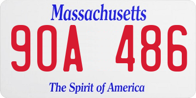 MA license plate 9OA486