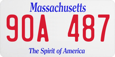 MA license plate 9OA487