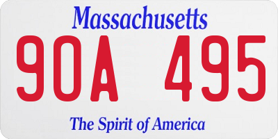MA license plate 9OA495