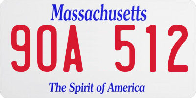 MA license plate 9OA512