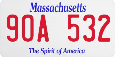 MA license plate 9OA532