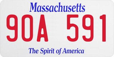 MA license plate 9OA591