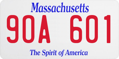 MA license plate 9OA601