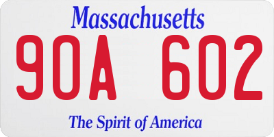 MA license plate 9OA602